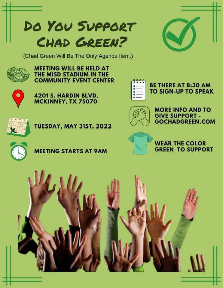 Update Come Support Chad Green tomorrow (May 31) at 9am Image