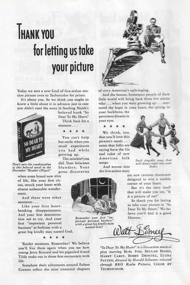 Update Walt Disney's 1948 So Dear To My Heart Ad... Image