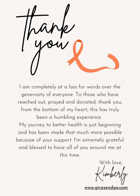 Update Thank you from Kimberly Image
