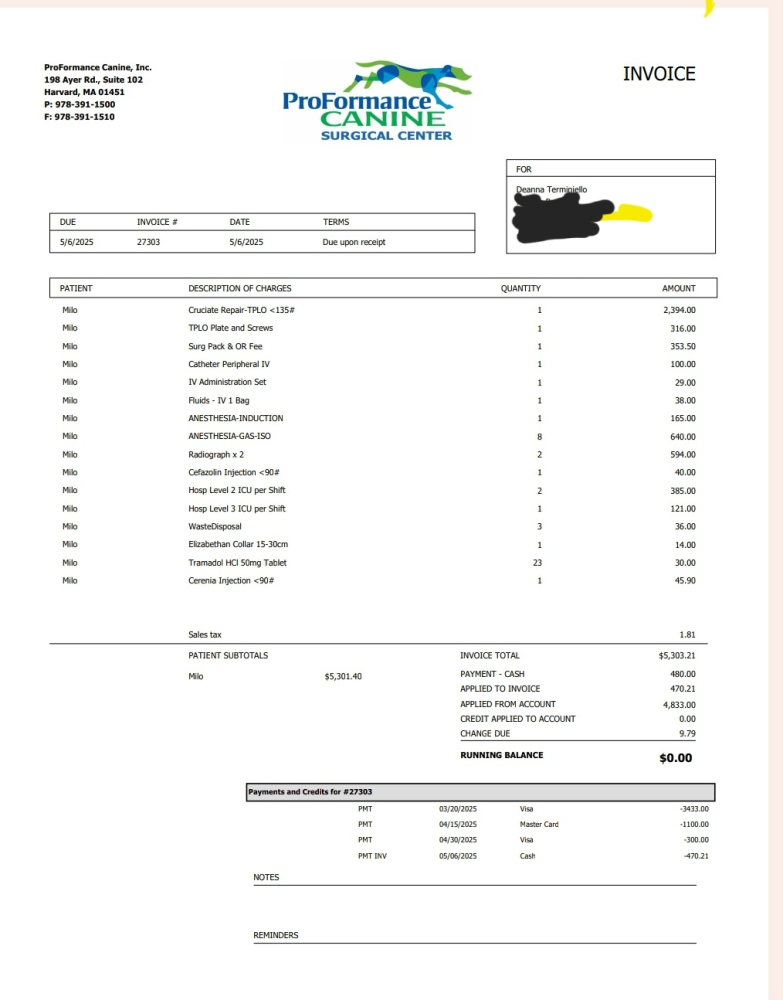 Update Second surgery invoice Image