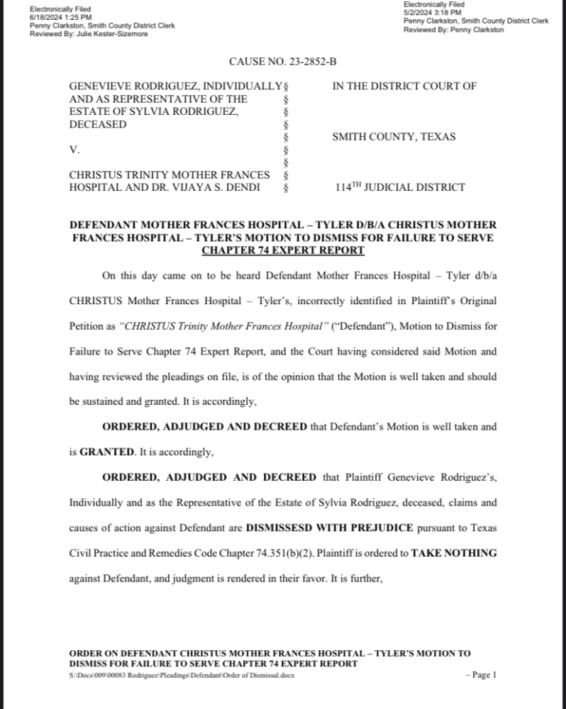Update Court document for hospital counsel fees page 1 Image