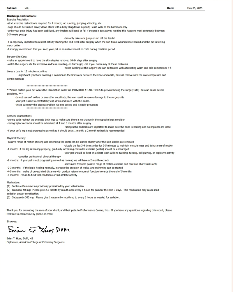 Update Notes From 2nd surgery 5/5/25 cont'd Image