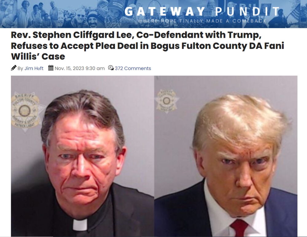 Update Update #6 Gateway Pundit: Chaplain Lee: won't plead out to a lie, won't cooperate with evil. Image