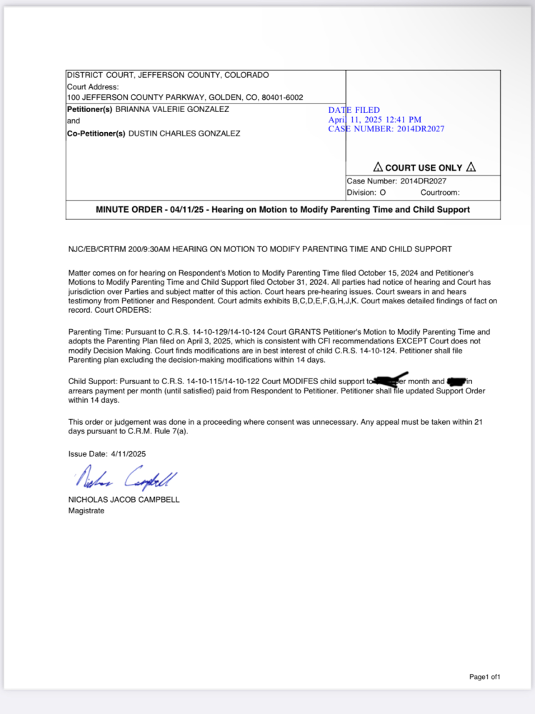 Update Court order Image
