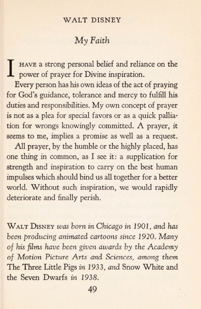 Update Walt Disney 1955 Prayer Essay... Image