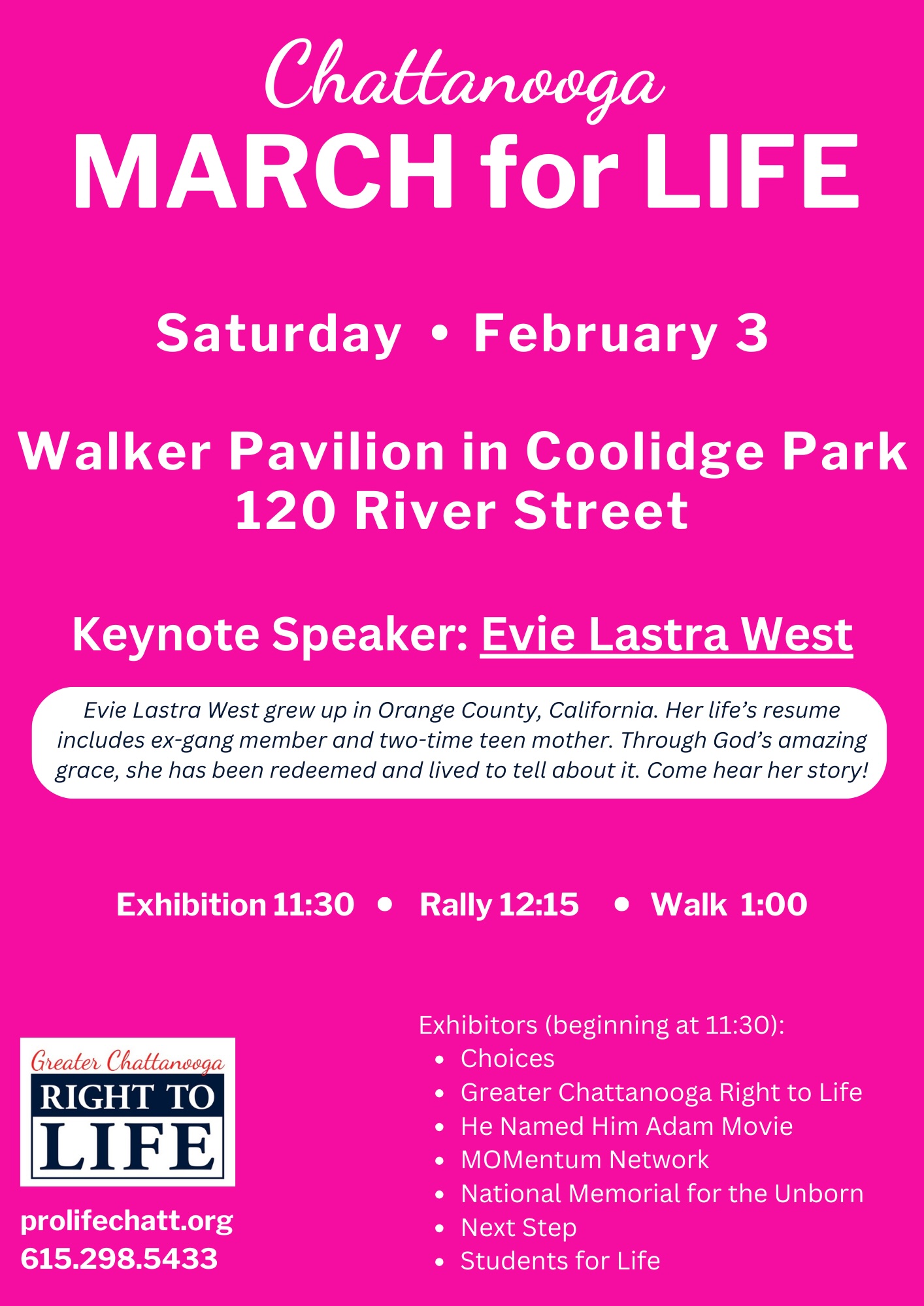 Update Speaking engagement at Chattanooga March for Life Image