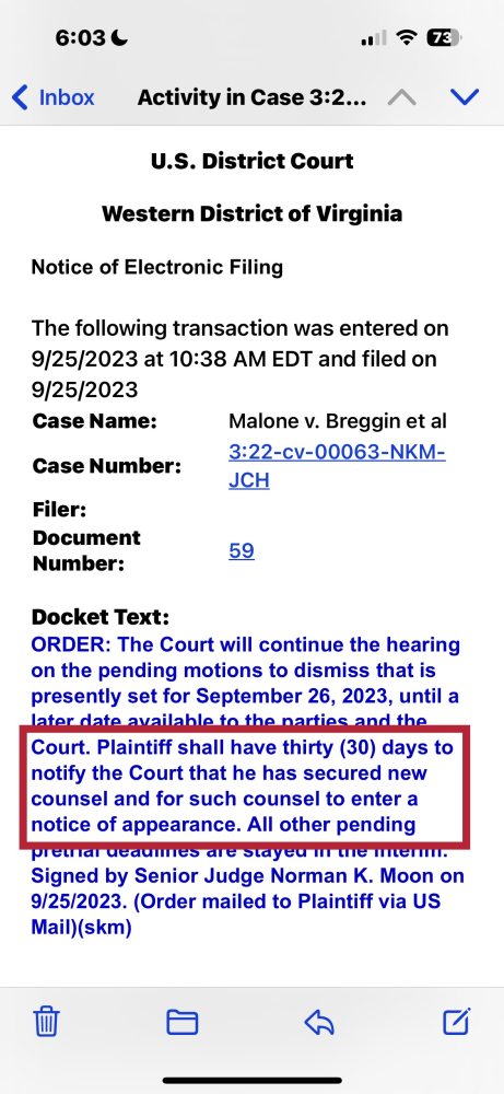 Update Update #1 Malone Begs Court For More Time Image