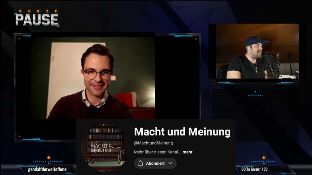 Update Auftritt im Stream von »Macht und Meinung« Image