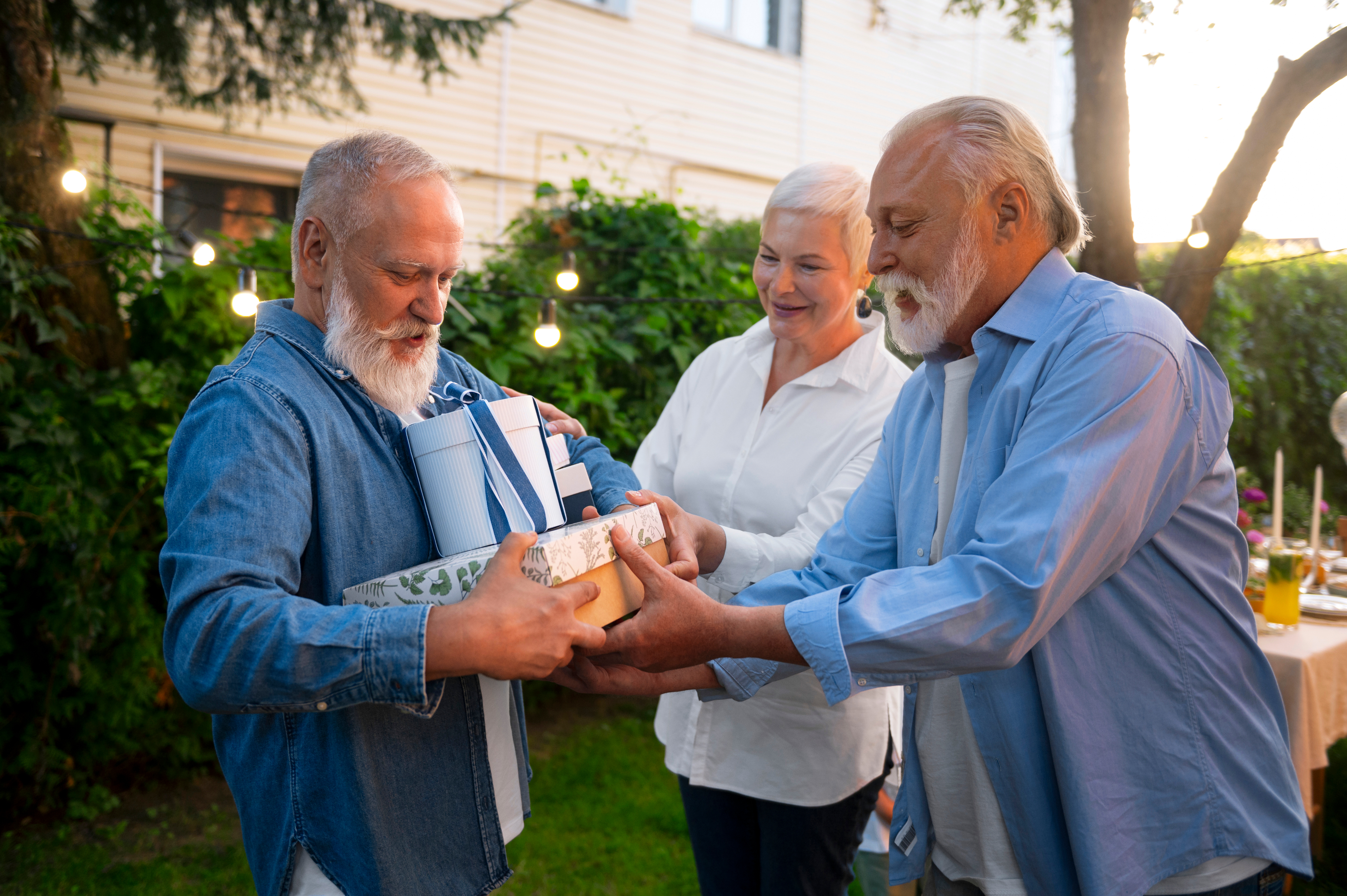 Giving a gift outdoors — give today