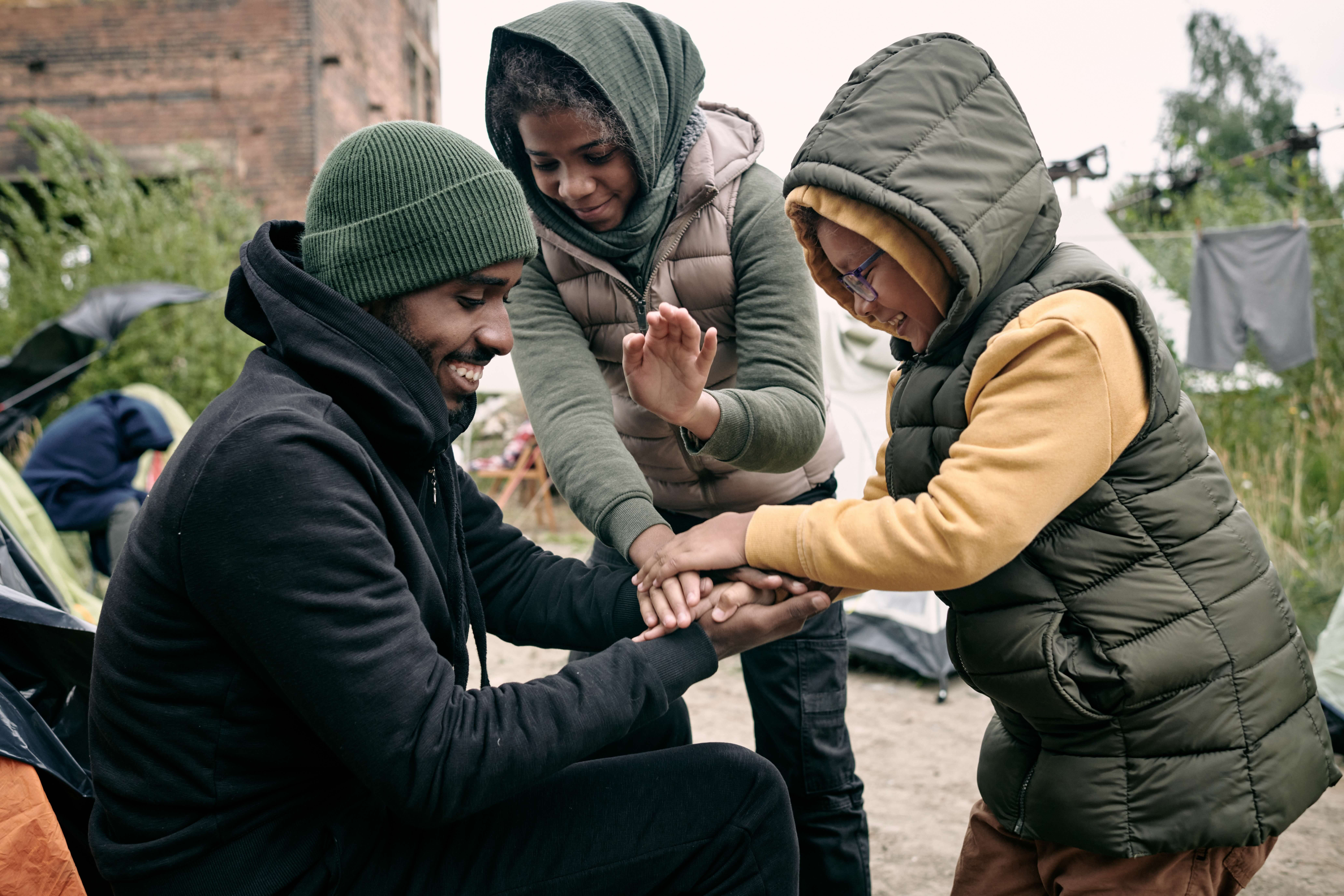 Community gathering — laughter and connection